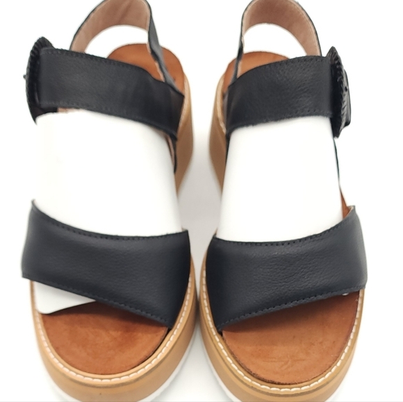 NAOT Crepe Black Soft Leather Platform Chunky Sandal Women's Size 7 - Picture 7 of 12